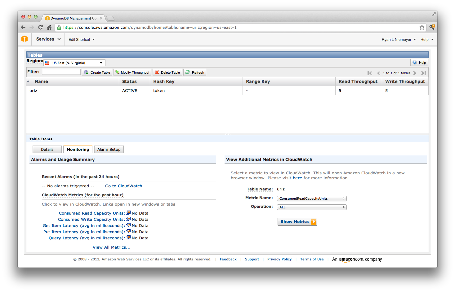 DynamoDB Table Created