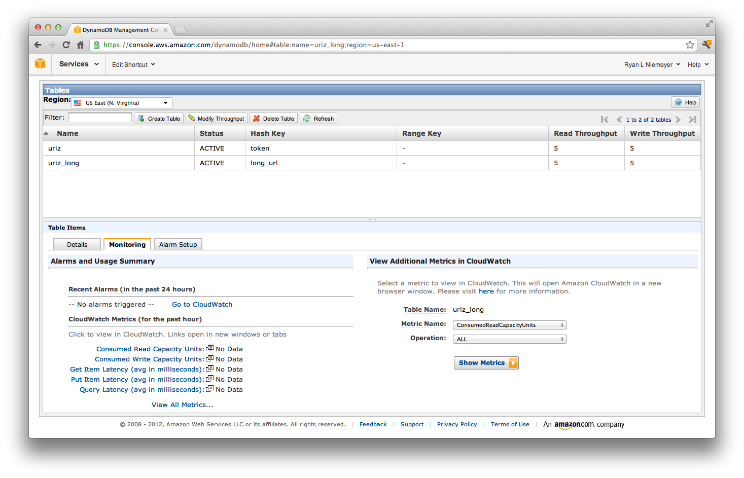 DynamoDB Both Tables Created
