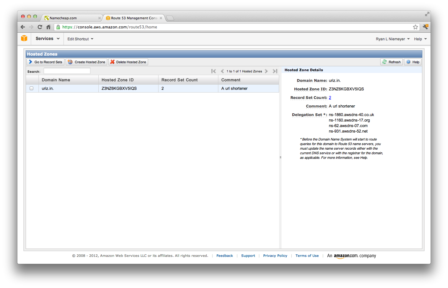 Route53 name servers