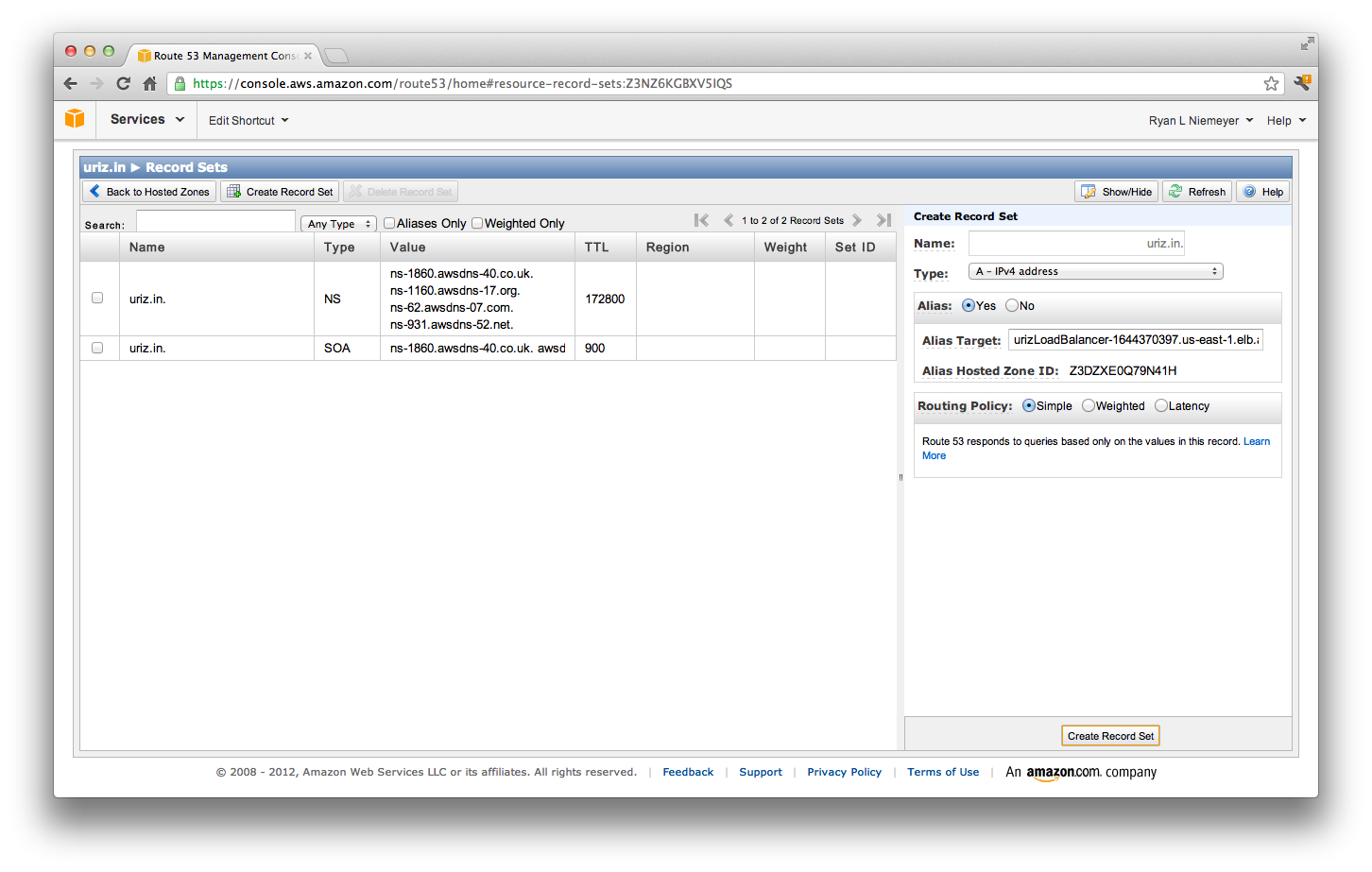 Route53 naked domain